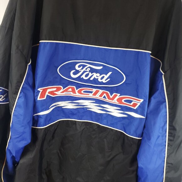 Vintage Ford Racing Nascar Racing Champions Apparel Zip Up Jacket Blue Black XL - Picture 9 of 11